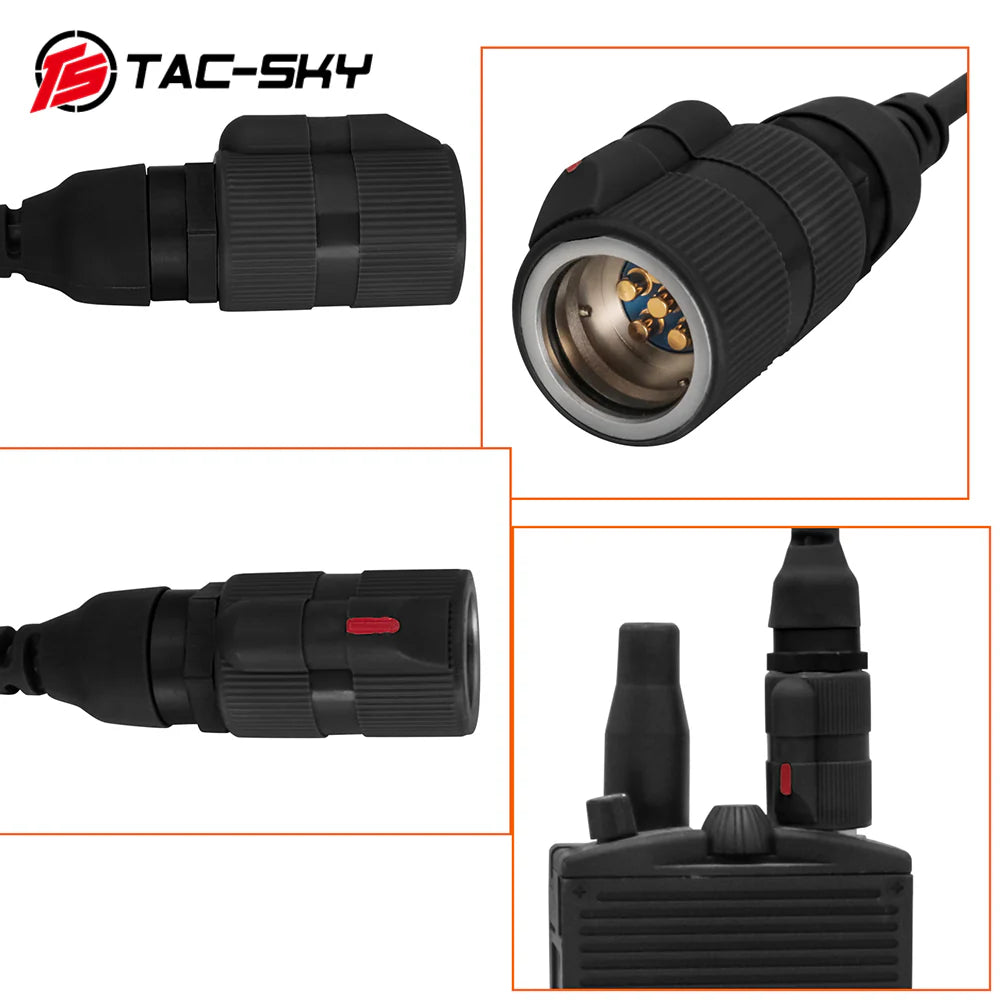 TS TAC-SKY Single comm 6-Pin Plug PTT ( Black )