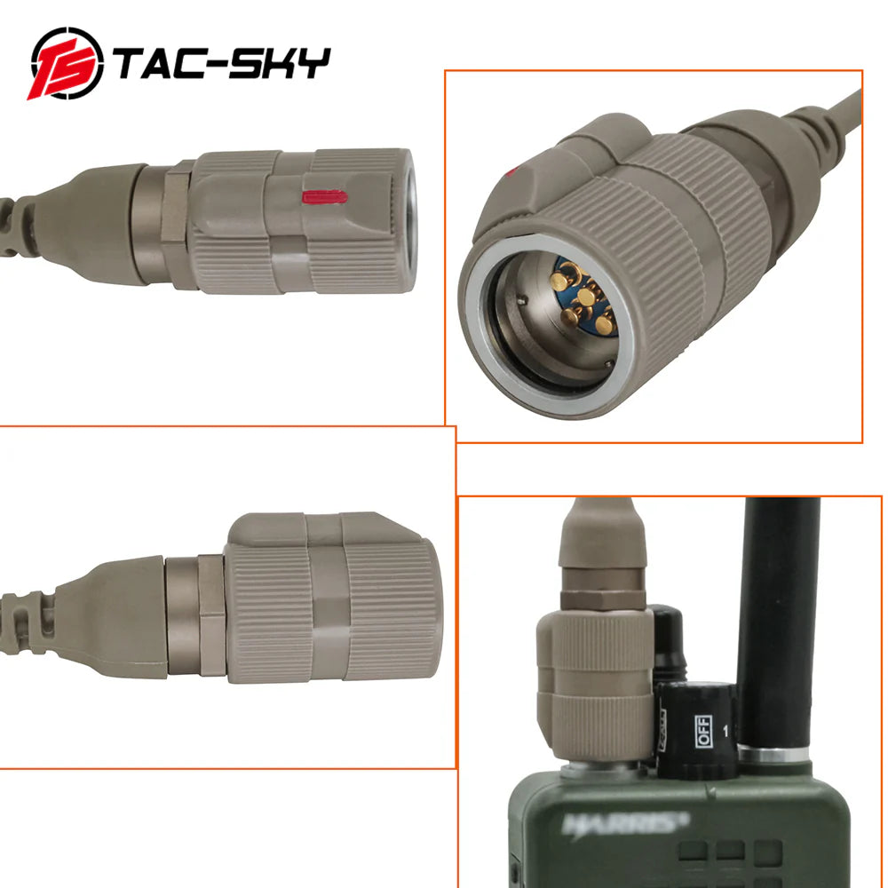 TS TAC-SKY Single comm 6-Pin PTT ( Dark Earth )